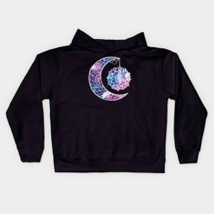 Cosmic Crescent Moon Kids Hoodie